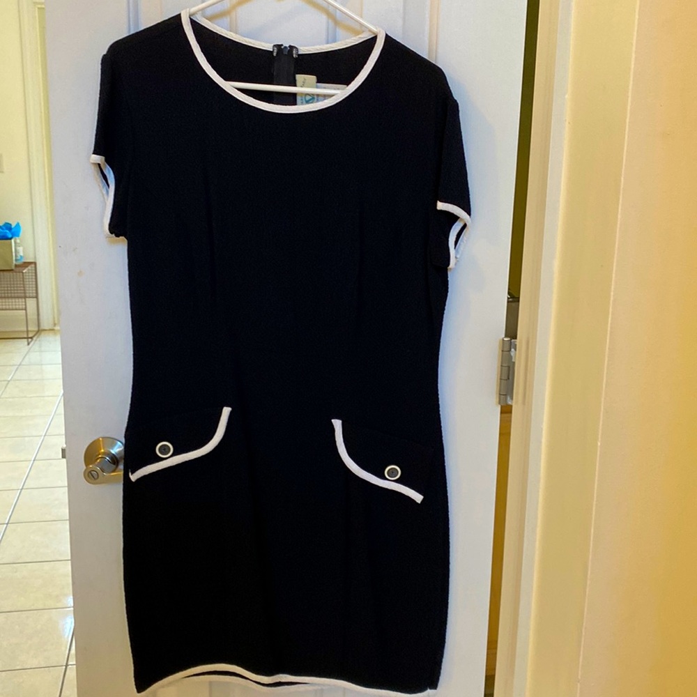 Black and white dress.